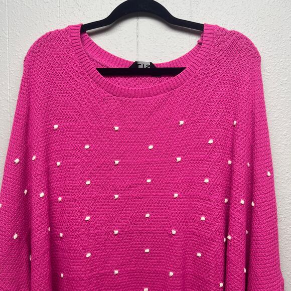 LTS Barbiecore Party Event Casual Womens Pullover Knit Sweater Size 22-24 Tall - Picture 3 of 14